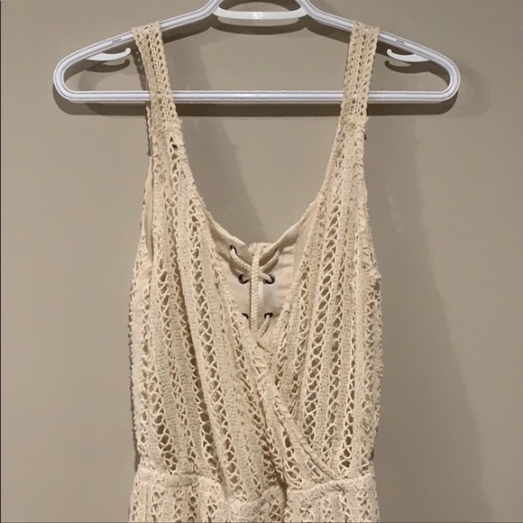 Miss Me Cream Macrame Boho Romper - Women’s Size Medium - Picture 4 of 7